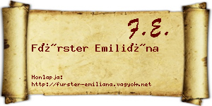 Fürster Emiliána névjegykártya